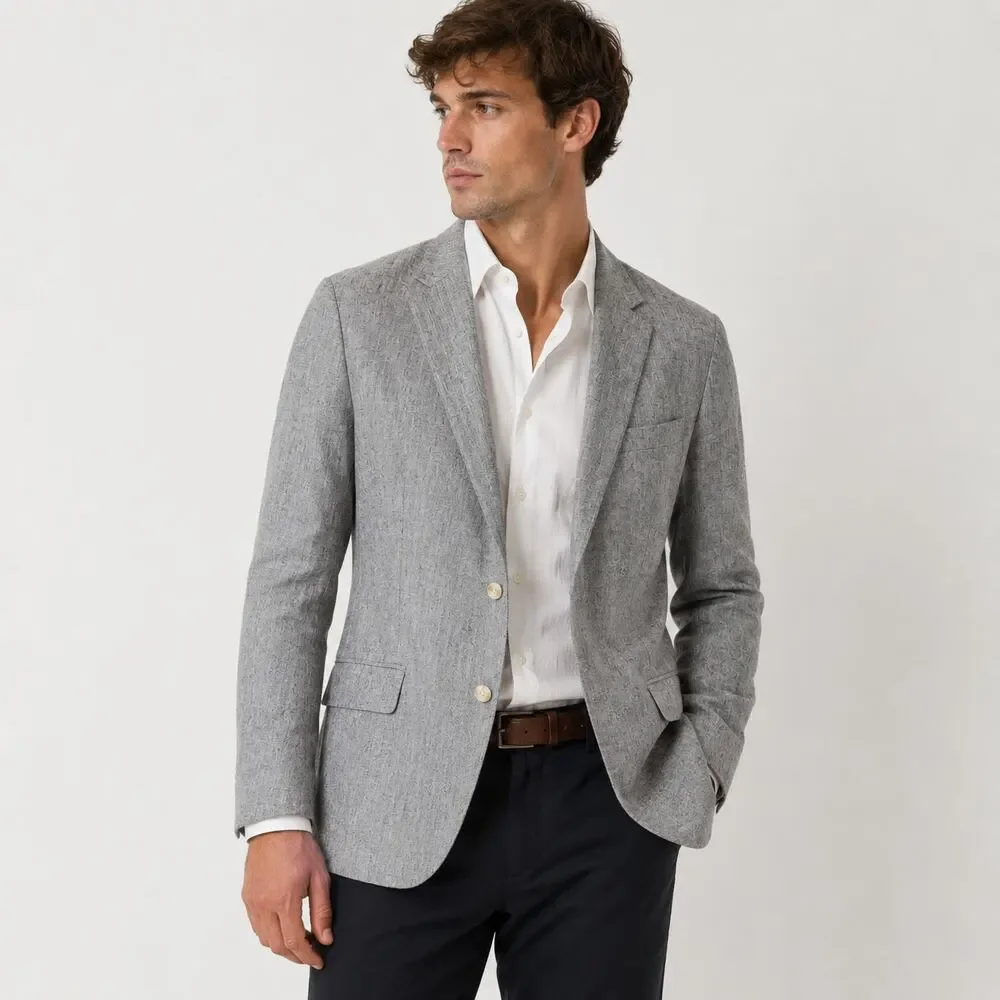 J.Crew Ludlow Slim Unstructured suit Jacket SOMELOS Linen 42S